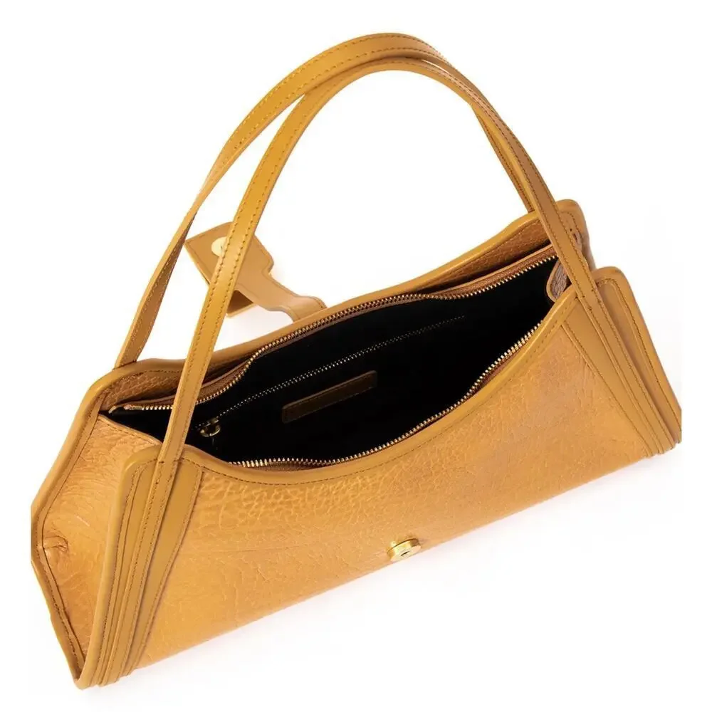 Brandon Blackwood  Jada Bag in Tan Leather with Gold Hardware